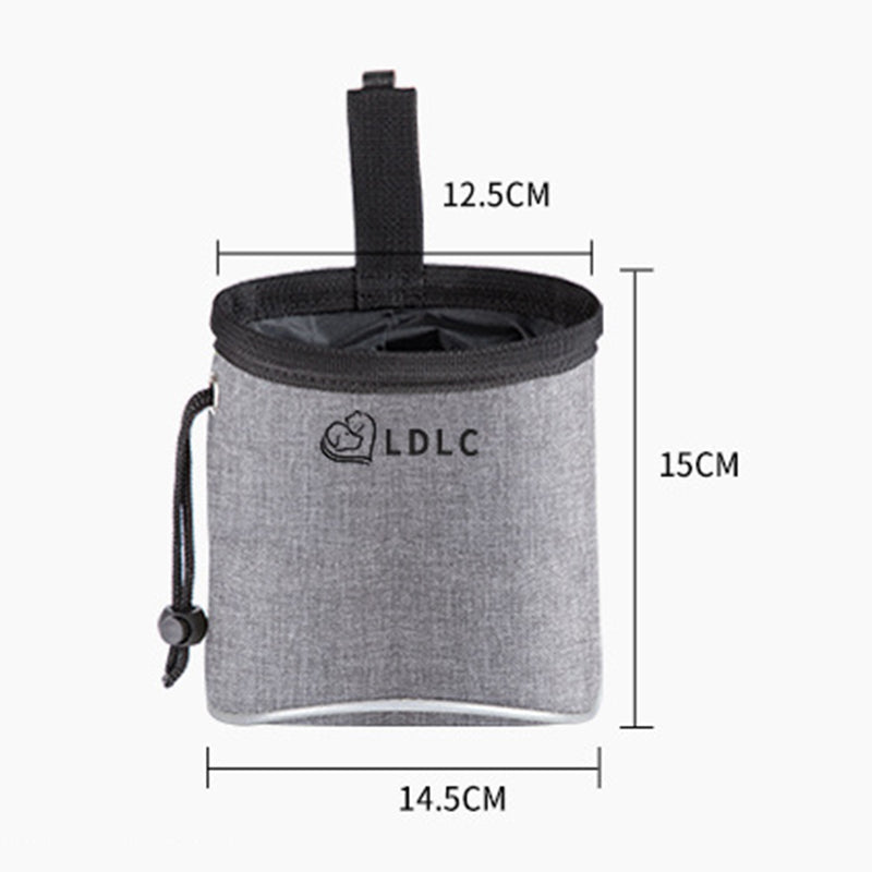 LDLC QS-060 Portable Dog Treat Bag Outdoor Dog Treat Pouch for Training Feeding Pet Trainer Waist Bag for Dog Snacks