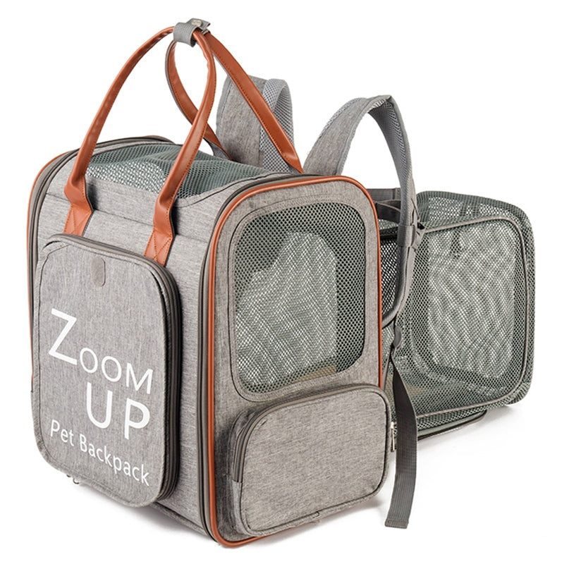 LDLC QS-094 Expandable Breathable Pet Carrier Backpack Dog Cat Carrying Shoulders Bag