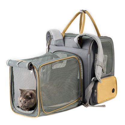 LDLC QS-094 Expandable Breathable Pet Carrier Backpack Dog Cat Carrying Shoulders Bag