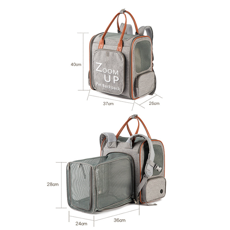 LDLC QS-094 Expandable Breathable Pet Carrier Backpack Dog Cat Carrying Shoulders Bag