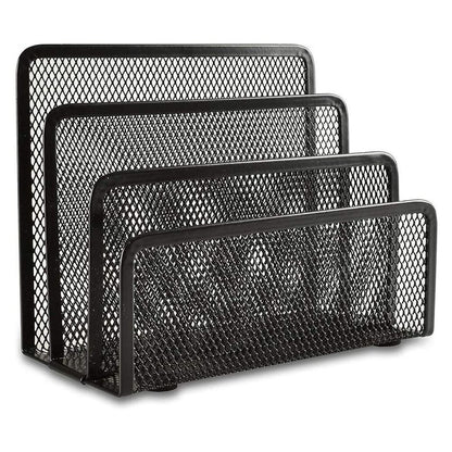 2Pcs Desk Mail Organizer Office Letter Sorter Desktop File Organizer Metal Mesh with 3 Vertical Upright Compartments