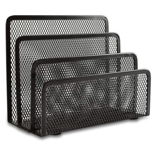 2Pcs Desk Mail Organizer Office Letter Sorter Desktop File Organizer Metal Mesh with 3 Vertical Upright Compartments