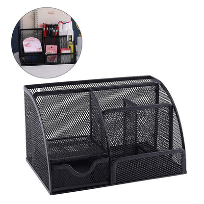Note Paper Organizer and Pencil Holder Metal Mesh Drawer Organizer for Office Desk