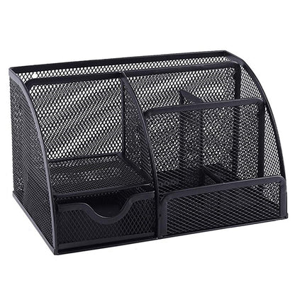 Note Paper Organizer and Pencil Holder Metal Mesh Drawer Organizer for Office Desk