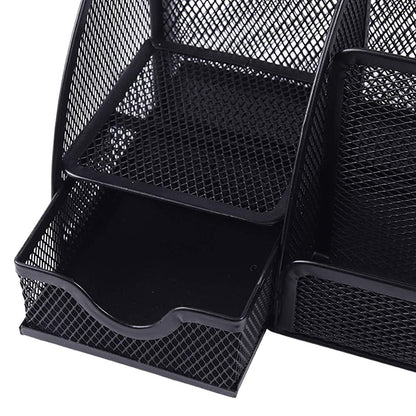Note Paper Organizer and Pencil Holder Metal Mesh Drawer Organizer for Office Desk