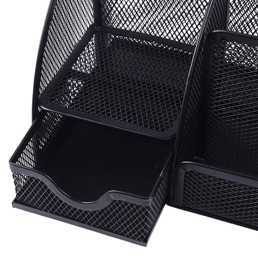 Note Paper Organizer and Pencil Holder Metal Mesh Drawer Organizer for Office Desk