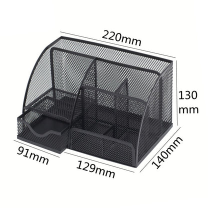 Note Paper Organizer and Pencil Holder Metal Mesh Drawer Organizer for Office Desk
