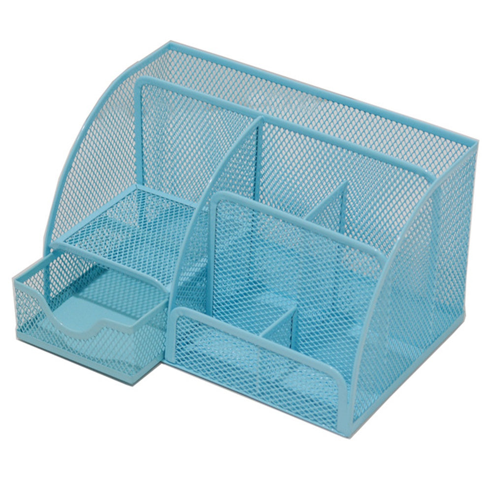 Note Paper Organizer and Pencil Holder Metal Mesh Drawer Organizer for Office Desk