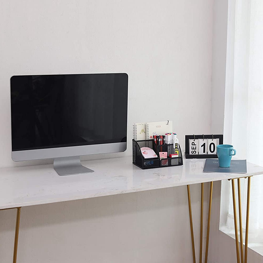 Note Paper Organizer and Pencil Holder Metal Mesh Drawer Organizer for Office Desk