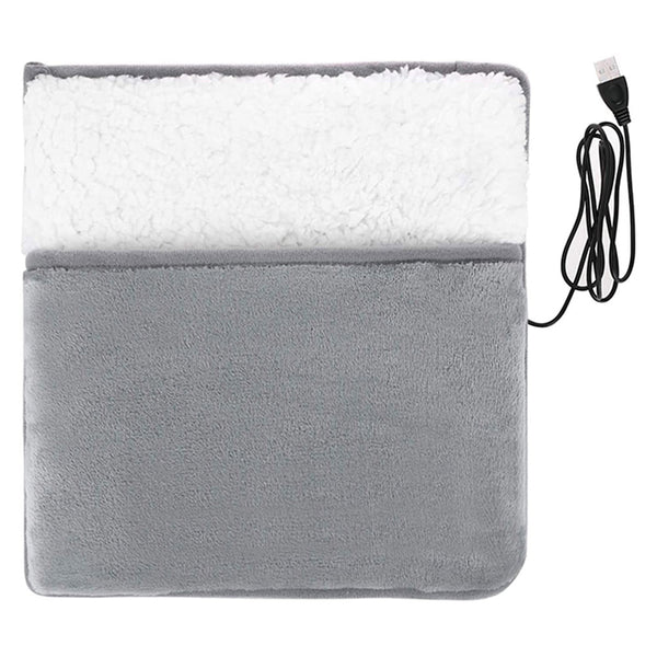 Pocket Design Soft Flannel Electric Foot Warmer USB Heating Feet Pad for Home Office