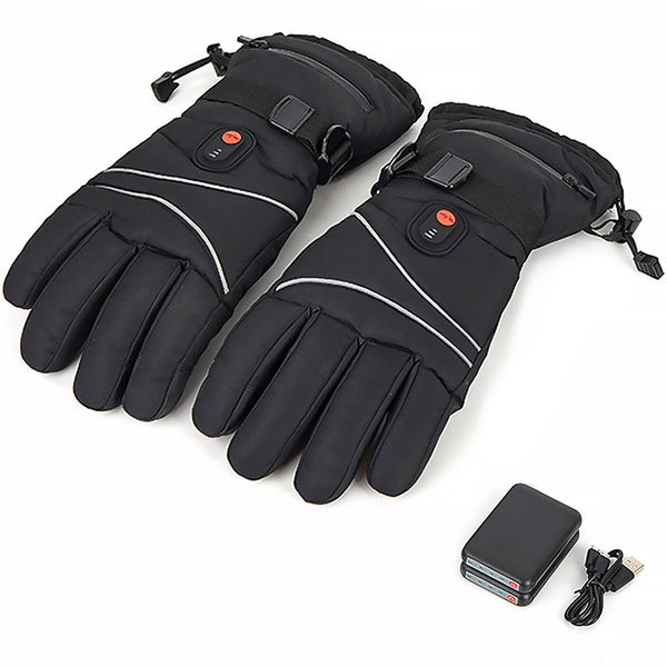 1 Pair Electric Heated Gloves Portable Battery Heating Thermal Gloves Touchscreen Function Hand Warmer for Cycling Hiking Snowboarding Outdoor Winter Sports