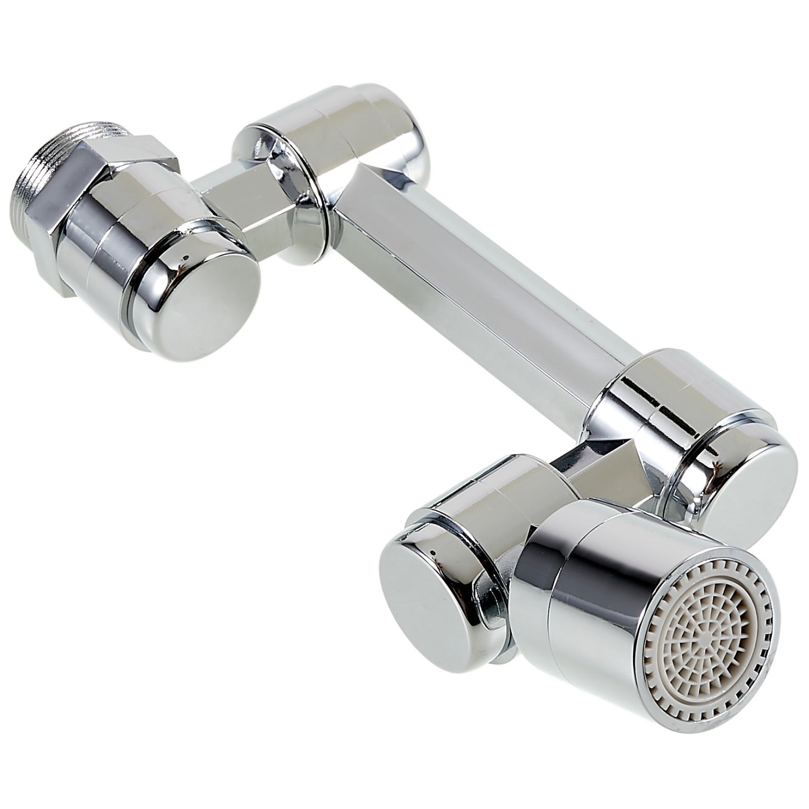 2-Gear Extended Arm Kitchen Bathroom Tap Aerator 1440-Degree Rotatable ABS Sink Faucet Anti-splash Sprayer (No FDA Certification, BPA Free)