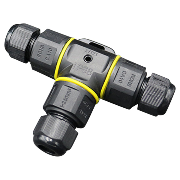 XYT21 IP68 Waterproof 3 Cores T-type Cable Connector Outdoor Wire Lighting Connector