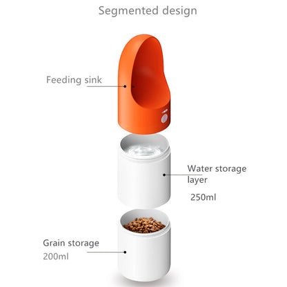 MOESTAR ROCKET Double Layer Portable Dog Water Feeding Bottle Food Container Pet Travel Water Dispenser