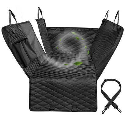 cwd007 Dog Car Seat Cover Splash-proof Dog Seat Cover Nonslip Dog Hammock  Anti-scratch Protection Cover for Cars Back Seat with 2 Pockets