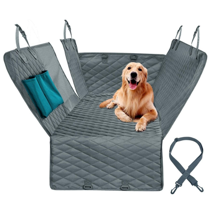 cwd007 Dog Car Seat Cover Splash-proof Dog Seat Cover Nonslip Dog Hammock  Anti-scratch Protection Cover for Cars Back Seat with 2 Pockets