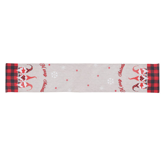 2022Sa40 176x34cm Soft Rudolph Pattern Table Cloth Christmas Tablecloth Holiday Decoration Rectangle Table Cover for Dinner Parties