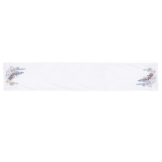 2022Sa31 182x33cm Nordic Style Table Cloth Christmas Tree Pattern Tablecloth Rectangle Table Mat for Home Office Hotel