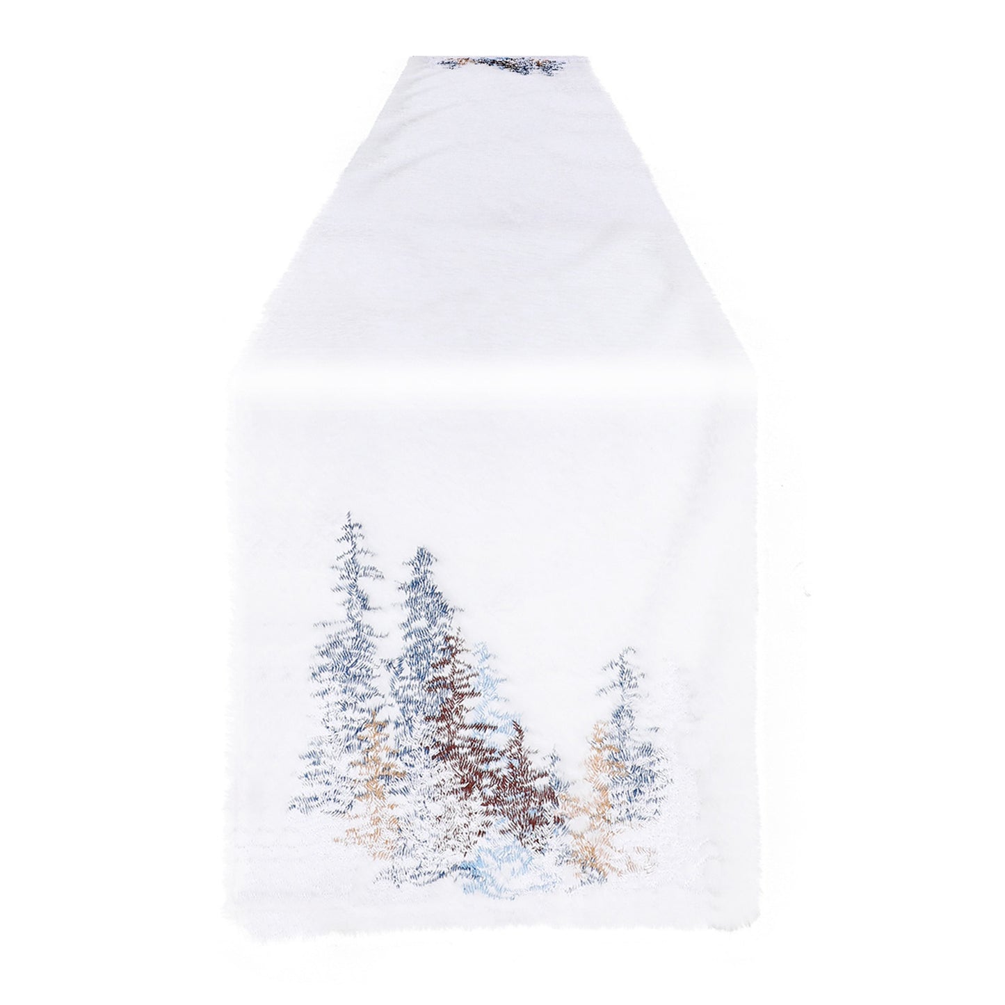 2022Sa31 182x33cm Nordic Style Table Cloth Christmas Tree Pattern Tablecloth Rectangle Table Mat for Home Office Hotel