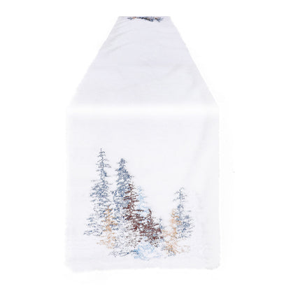 2022Sa31 182x33cm Nordic Style Table Cloth Christmas Tree Pattern Tablecloth Rectangle Table Mat for Home Office Hotel