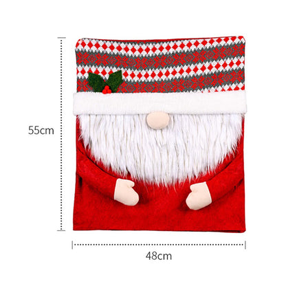 Long Beard Gnome Christmas Style Chair Back Cover Xmas New Year Festival Home Decoration