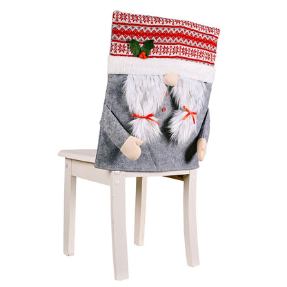 Long Beard Gnome Christmas Style Chair Back Cover Xmas New Year Festival Home Decoration