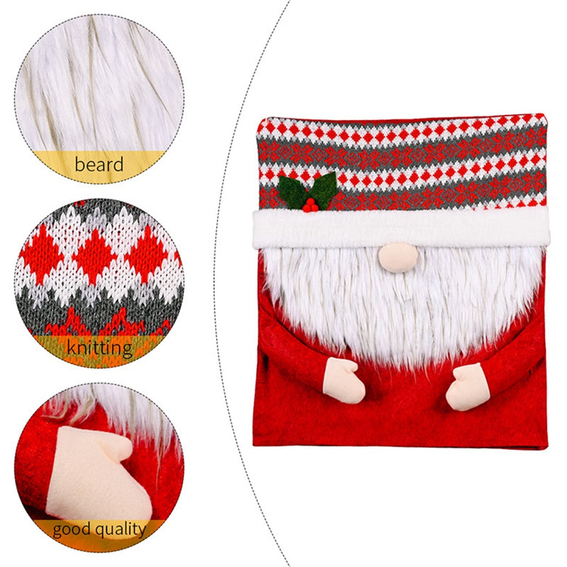 Long Beard Gnome Christmas Style Chair Back Cover Xmas New Year Festival Home Decoration