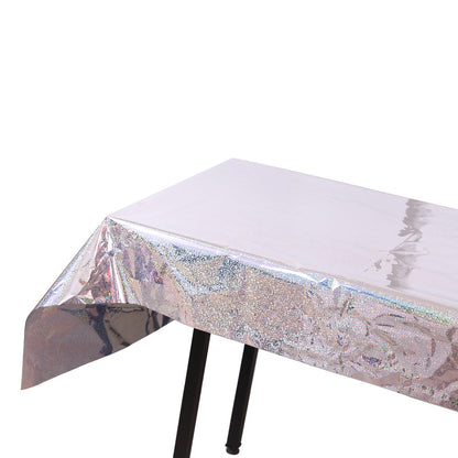 1*2.7m Laser Glitter Foil Rectangular Tablecloth for Birthday Wedding Baby Show Anniversary Christmas Party Decoration