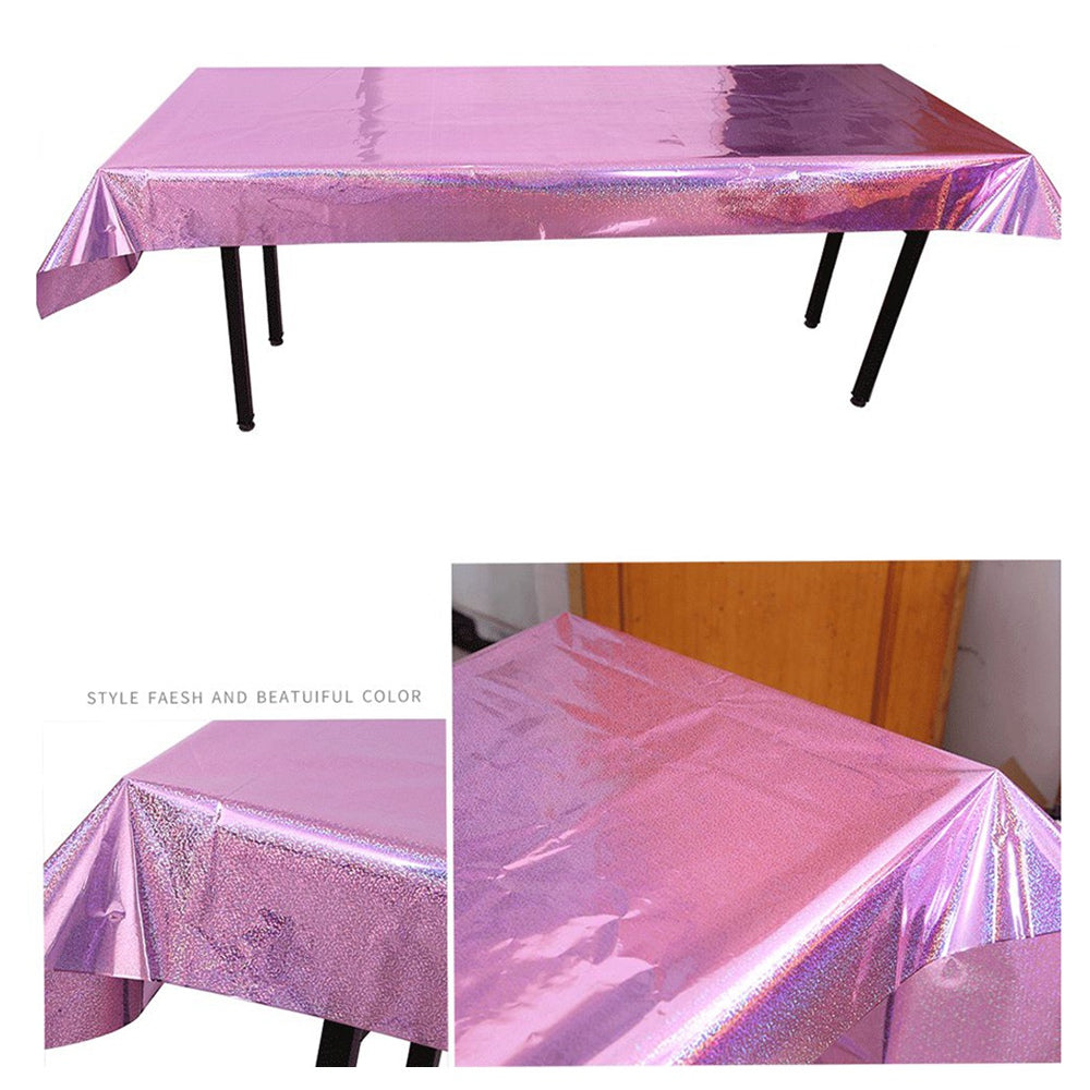 1*2.7m Laser Glitter Foil Rectangular Tablecloth for Birthday Wedding Baby Show Anniversary Christmas Party Decoration