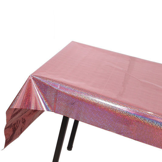 1*2.7m Laser Glitter Foil Rectangular Tablecloth for Birthday Wedding Baby Show Anniversary Christmas Party Decoration