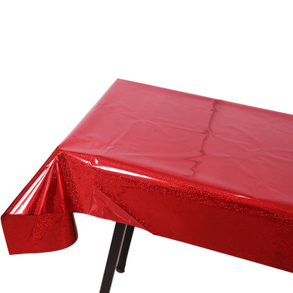 1*2.7m Laser Glitter Foil Rectangular Tablecloth for Birthday Wedding Baby Show Anniversary Christmas Party Decoration