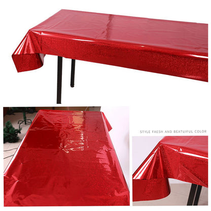 1*2.7m Laser Glitter Foil Rectangular Tablecloth for Birthday Wedding Baby Show Anniversary Christmas Party Decoration