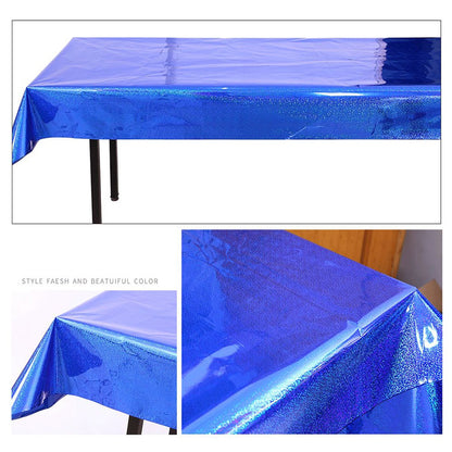 1*2.7m Laser Glitter Foil Rectangular Tablecloth for Birthday Wedding Baby Show Anniversary Christmas Party Decoration