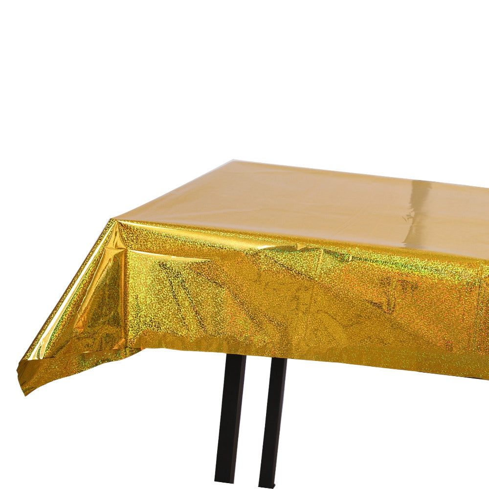 1*2.7m Laser Glitter Foil Rectangular Tablecloth for Birthday Wedding Baby Show Anniversary Christmas Party Decoration
