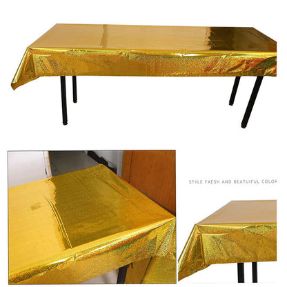 1*2.7m Laser Glitter Foil Rectangular Tablecloth for Birthday Wedding Baby Show Anniversary Christmas Party Decoration