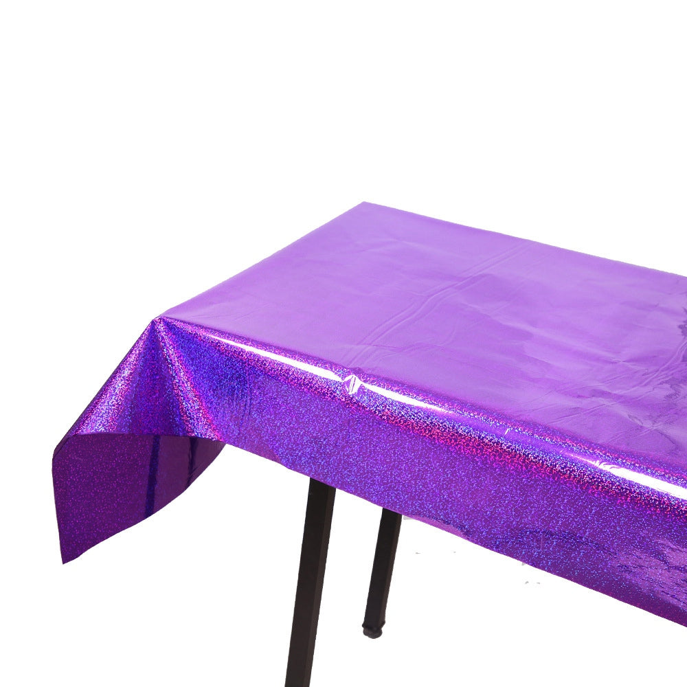 1*2.7m Laser Glitter Foil Rectangular Tablecloth for Birthday Wedding Baby Show Anniversary Christmas Party Decoration