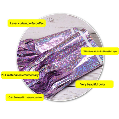1m*2m Laser Fringe Curtain Metallic Door Streamers Holidays Christmas Party Decoration Photo Backdrop