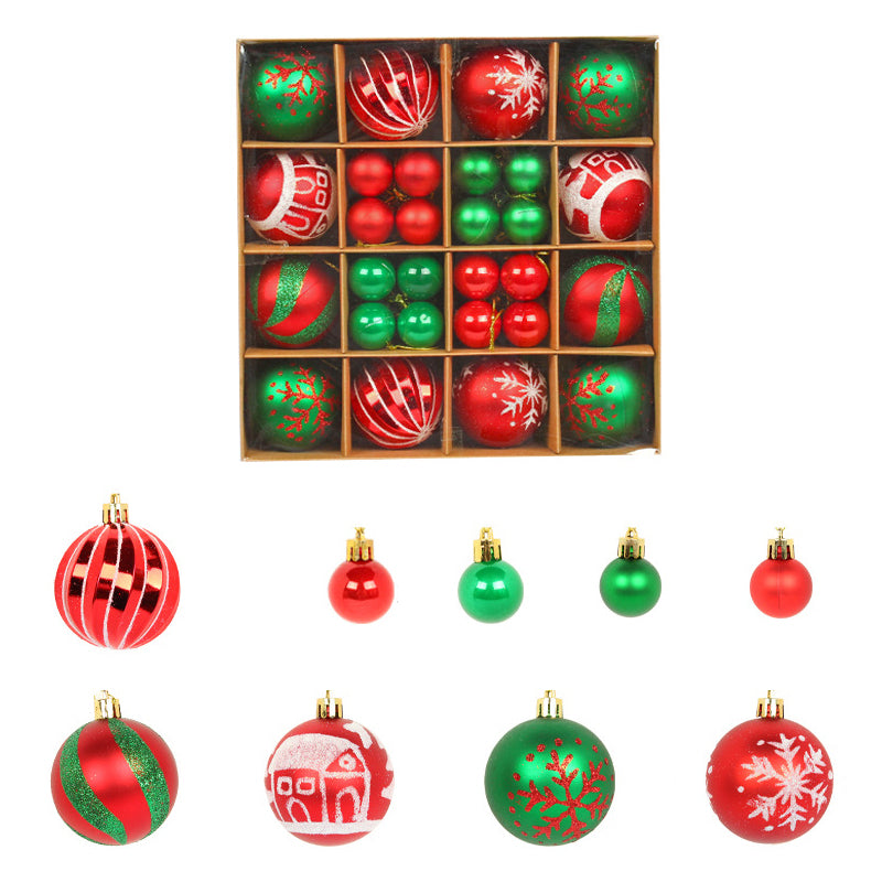 052405 44Pcs / Set Mixed Ball Ornament Christmas Decoration Round Ball Christmas Tree Hanging Ornament