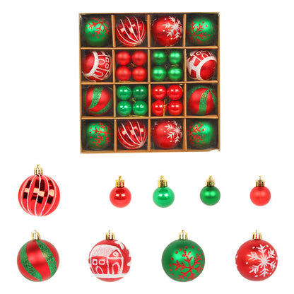 052405 44Pcs / Set Mixed Ball Ornament Christmas Decoration Round Ball Christmas Tree Hanging Ornament