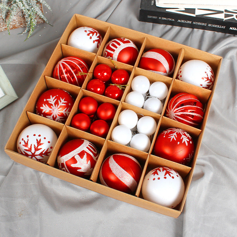 052405 44Pcs / Set Mixed Ball Ornament Christmas Decoration Round Ball Christmas Tree Hanging Ornament