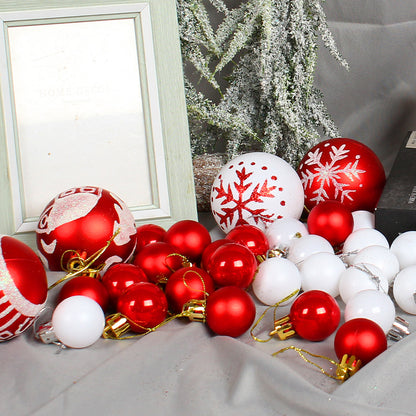 052405 44Pcs / Set Mixed Ball Ornament Christmas Decoration Round Ball Christmas Tree Hanging Ornament