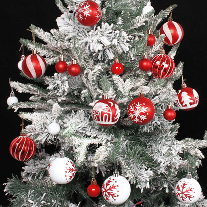 052405 44Pcs / Set Mixed Ball Ornament Christmas Decoration Round Ball Christmas Tree Hanging Ornament
