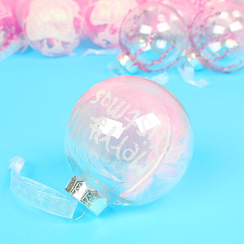 12Pcs / Set 8cm Transparent PET Ball Ornament Xmas Home Party Decoration Christmas Tree Hanging Ornament