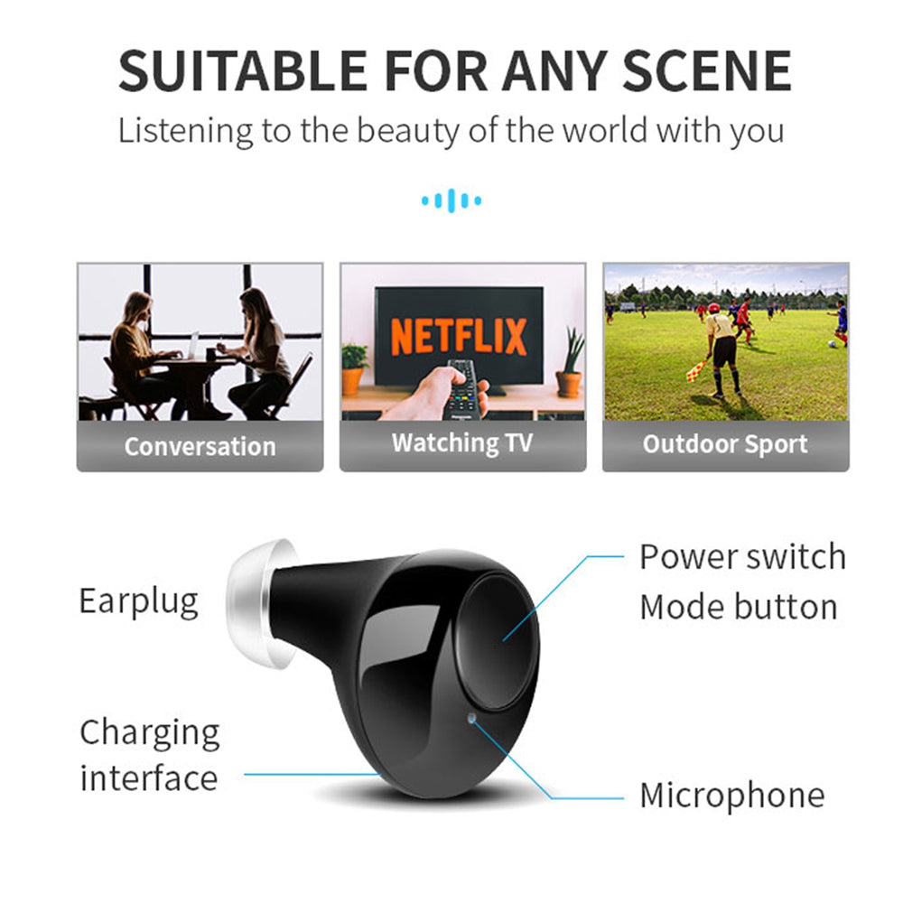 A39 TWS Hearing Aids for Seniors, Rechargeable Noise Cancelling Earbuds Gifts for Elder
