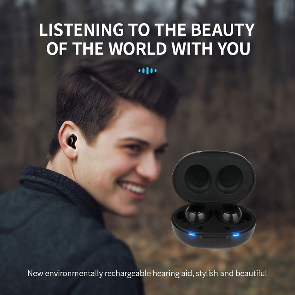 A39 TWS Hearing Aids for Seniors, Rechargeable Noise Cancelling Earbuds Gifts for Elder