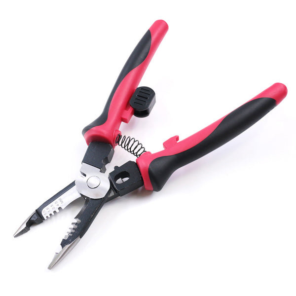 6 in 1 Multifunction Wire Stripper 9 Inch Electrician Long Nose Pliers Crimper Cutter