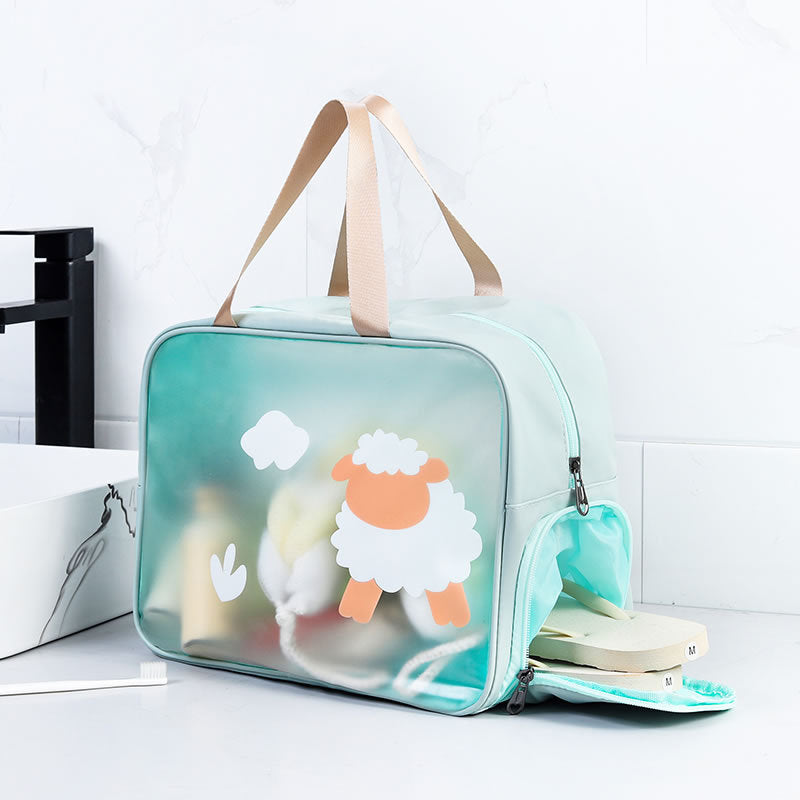 TB-0494 Large Size Stylish Portable Waterproof Makeup Storage Bag Fitness Swimming Toiletry Bag with Shoe Pocket