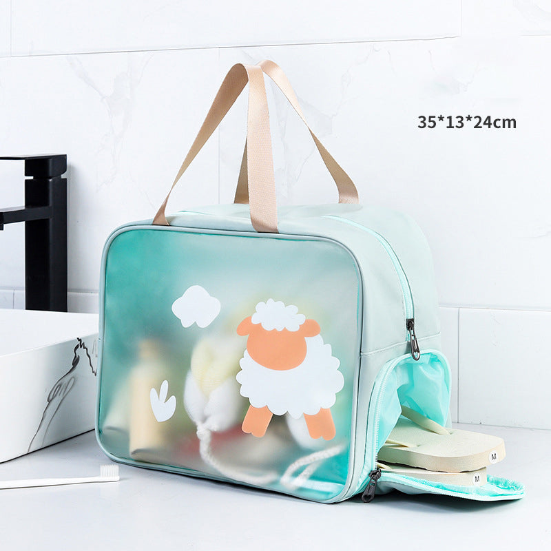 TB-0494 Large Size Stylish Portable Waterproof Makeup Storage Bag Fitness Swimming Toiletry Bag with Shoe Pocket