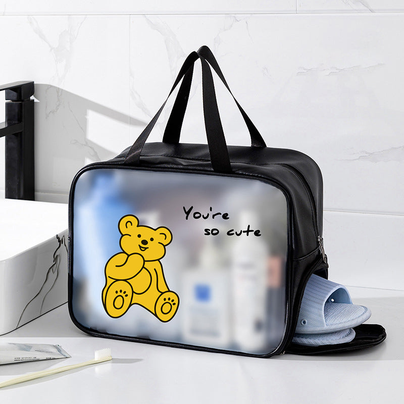 TB-0494 Large Size Stylish Portable Waterproof Makeup Storage Bag Fitness Swimming Toiletry Bag with Shoe Pocket