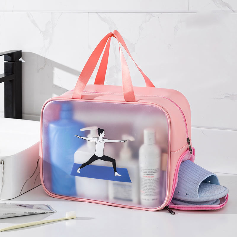 TB-0494 Large Size Stylish Portable Waterproof Makeup Storage Bag Fitness Swimming Toiletry Bag with Shoe Pocket